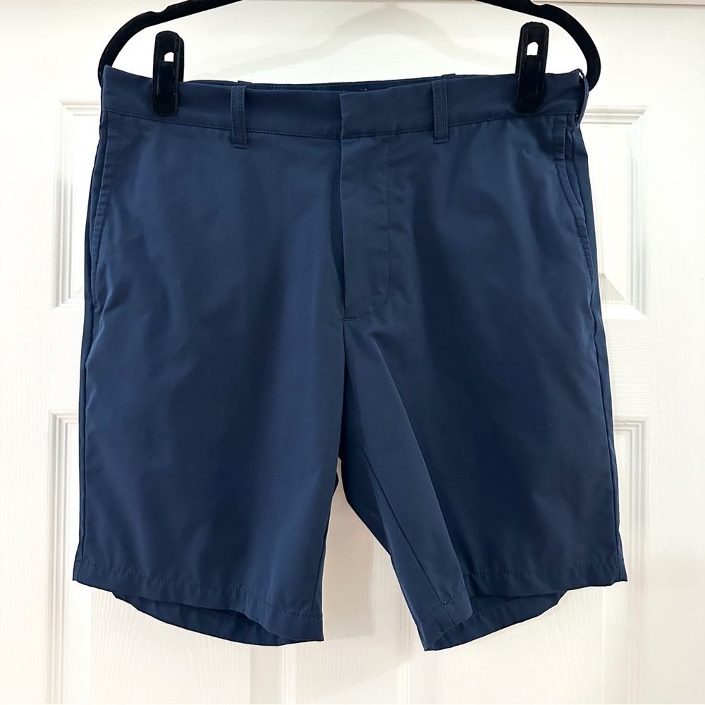 J. Crew Flat Front Golf Shorts Navy Blue 9” inseam sz 32